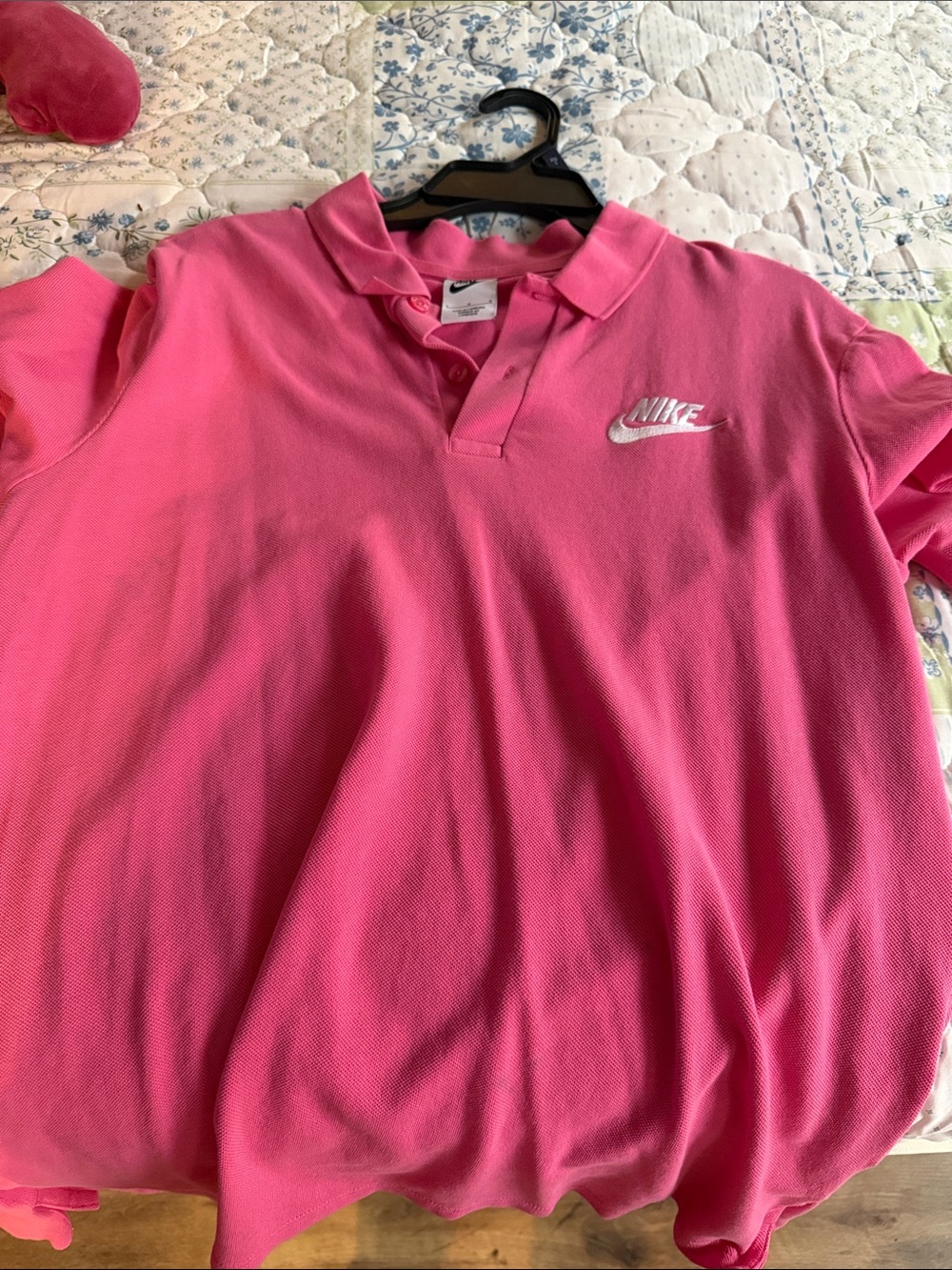 Nike Pink Polo Shirt with White Logo